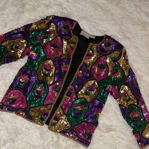 Sequins Mardi Gras Theme Jacket